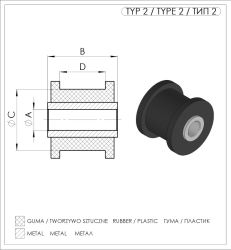  Polyurethane front lower control arm bushing left / right (front)_1