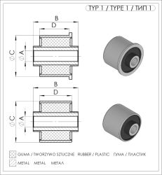  Polyurethane rear lateral rod bushing - front (inner / outer)_1